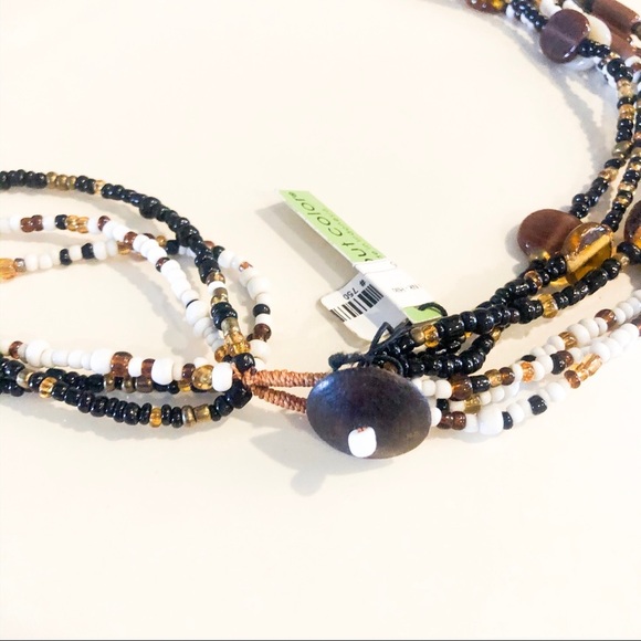NEW Handmade Layered Brown Bead Necklace - Picture 3 of 4